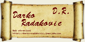 Darko Radaković vizit kartica